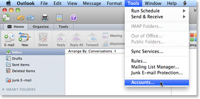 create an identity in outlook 2011 for mac